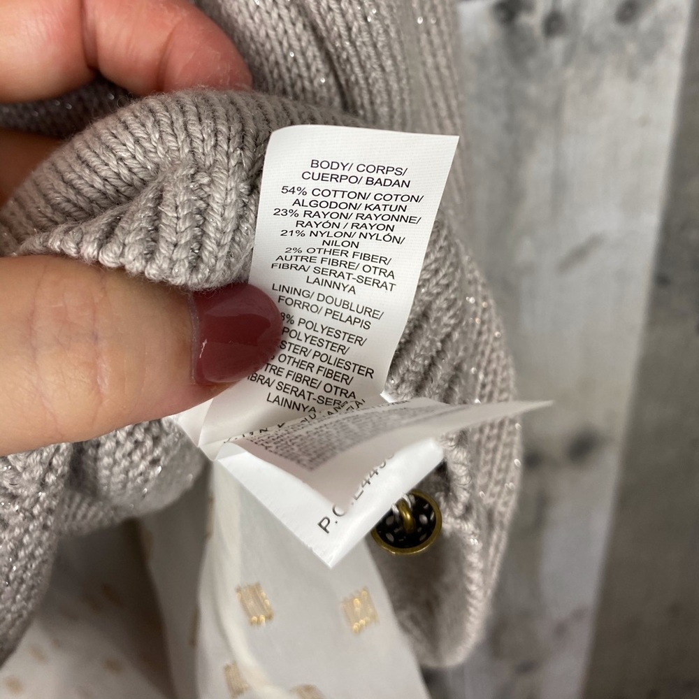 Lucky Brand Grey Chiffon Layer Sweater Size Medium - Picture 10 of 13